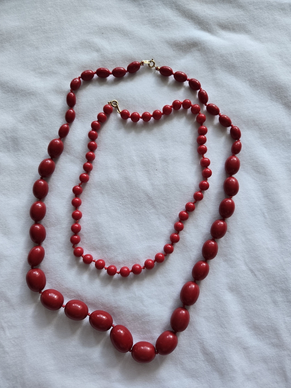 Vintage Trifari Red Beaded Necklace Set - Women Jewelry